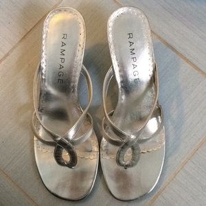 Rampage Silver Metallic Sandals with heels